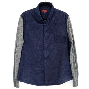 People Trend Blue Button Down Top